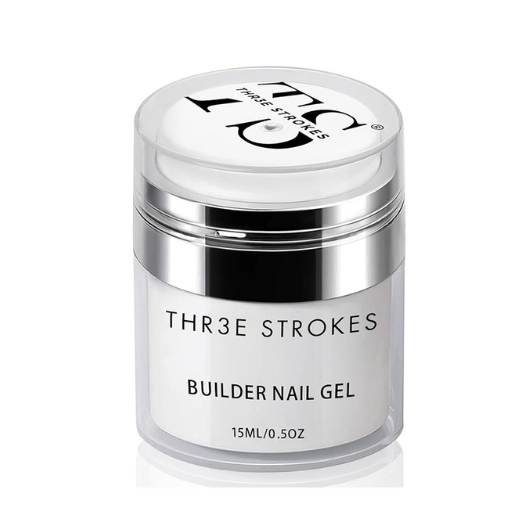 THR3E STROKES Builder Nail Gel Set: Clear Hard Gel for Nail Extensions